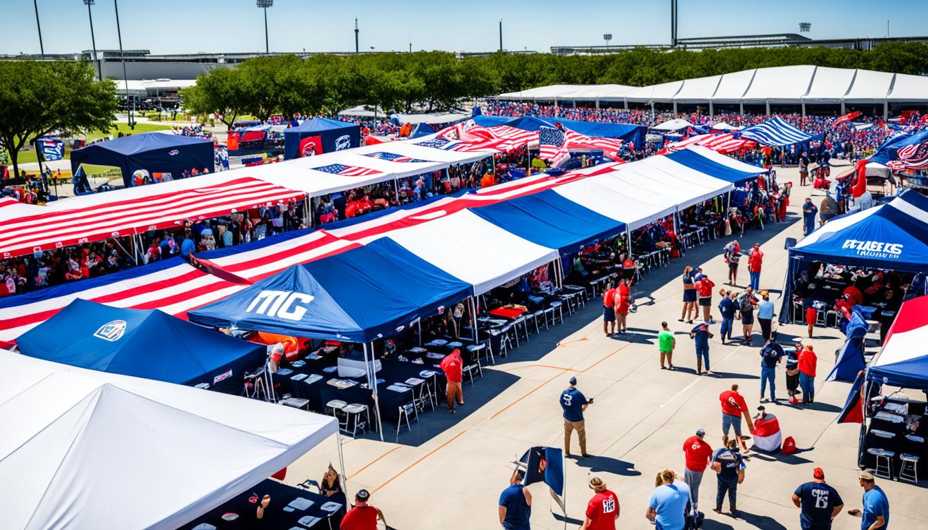 Tailgate setup at NRG Stadium